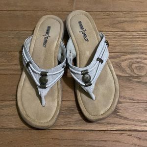 Suede sole sandals size 8 fit more like a 7.5
